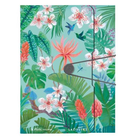 Plastový box s gumičkou Herlitz Ladylike A4, PP, Jungle 