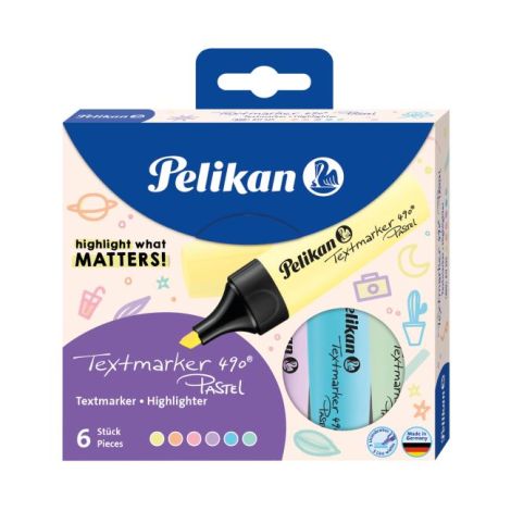 Sada zvýrazňovačů Pelikan 490 6S pastelové 