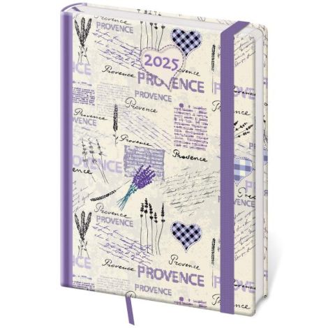 Diář Vario denní A5 14,3x20,5 cm s gumičkou Romance 2026 