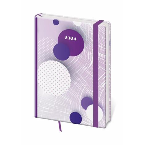 Diář Vario týdenní A5 14,3x20,5cm s gumičkou Bubbles 2024
