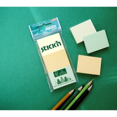 Samolepící bloček Stick`n Hopax, 38x51 mm, mix pastelových barev, 3x100 lístků 