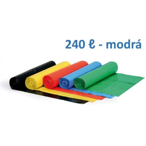 Pytel 240 ℓ 80 mic. 100 x 125 cm, HDPE modré (1ks)