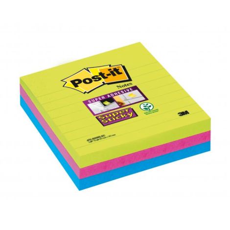 Bločky Post-it linkované 101x101mm modré, zelené, růžové