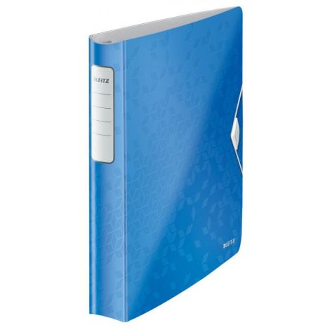 Pořadač 4-kroužkový Leitz Active WOW celoplastový 5,2cm metalický modrý
