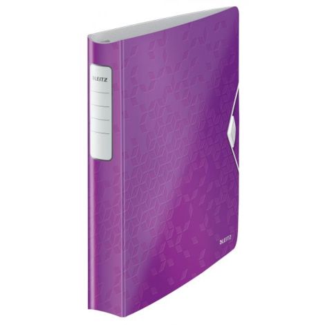 Pořadač 4-kroužkový Leitz Active WOW celoplastový 5,2cm purpurový