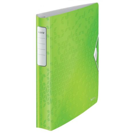 Pořadač 4-kroužkový Leitz Active WOW celoplastový 5,2cm metalický zelený