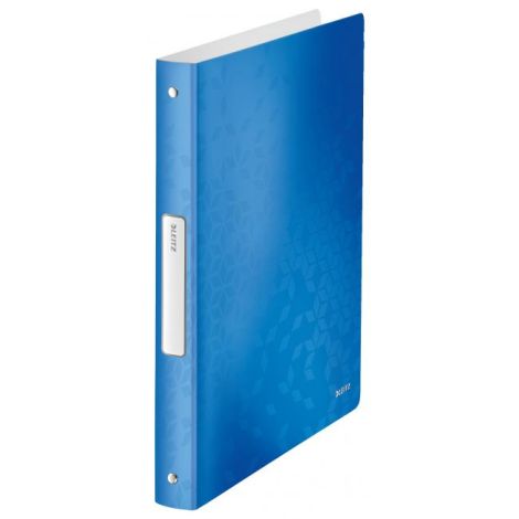 Pořadač 4-kroužkový Leitz WOW celoplastový 2,57cm metalický modrý