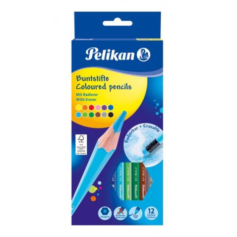 Barvičky Pelikan s gumou v barvě tuhy 12ks