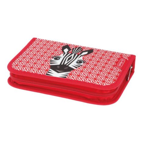 Penál Herlitz 1 zipový plný 2-klopý Cute Animals Zebra