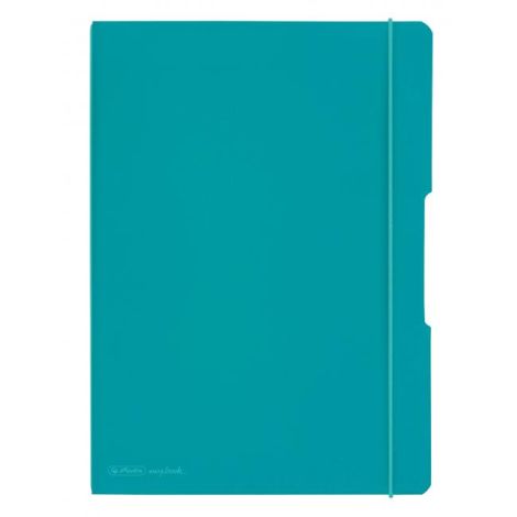 Sešit Herlitz my.book Flex A4 2x40 listů linkovaný čtverečkovaný PP tyrkysový