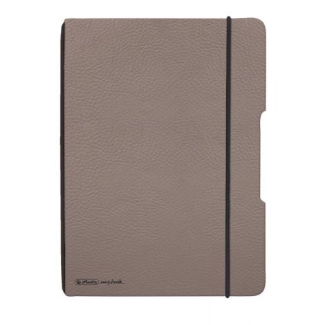 Sešit Herlitz my.book Flex A5 40 listů čtverečkovaný šedohnědá koženka