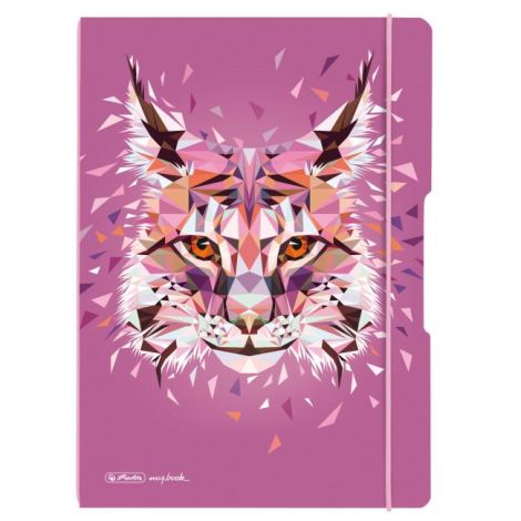 Sešit Herlitz my.book Flex Wild Animals A4 2x40 listů linkovaný čtverečkovaný PP rys