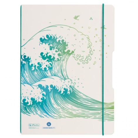 Sešit Herlitz my.book Flex Greenline Vlna A4 2x40 listů linkovaný čtverečkovaný PP