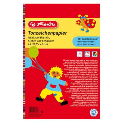 Barevný papír Herlitz 10 listů A3 lep.blok 120g