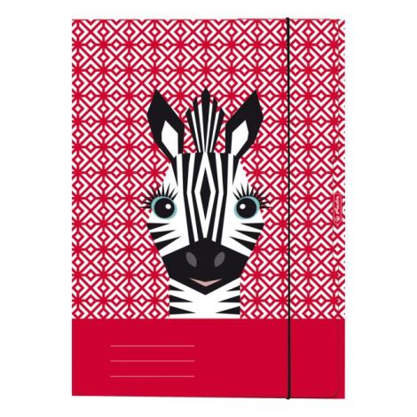 Kartonový obal s gumičkou A4 Herlitz Cute Animals Zebra