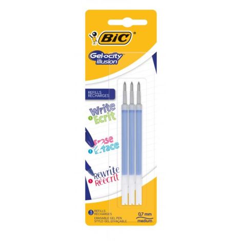 Náhradní náplň do gelového rolleru BIC Gelocity ILLUSION Modrá Blister 3ks