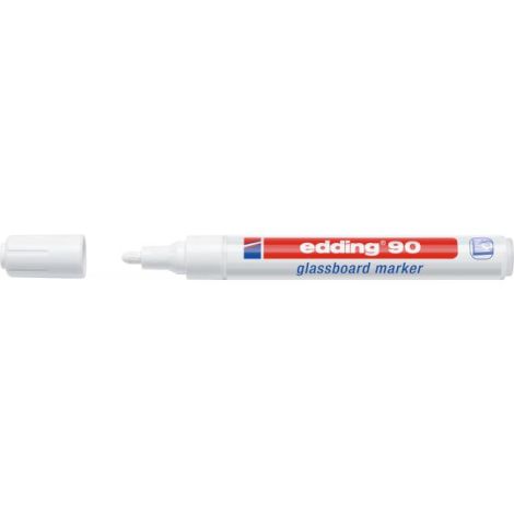 Popisovač na skleněné tabule Edding 90 bílý
