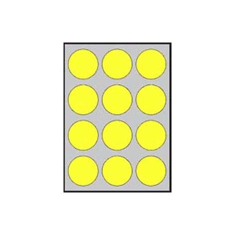 Etikety barevné průměr 60mm APLI A4 20 archů fluo žluté