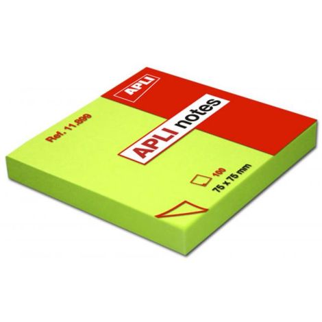 Bloček samolepící zelený 75x75mm 100 lístků APLI notes