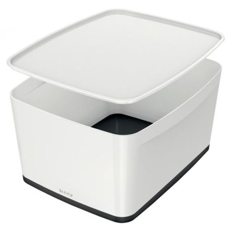 Úložný box s víkem Leitz MyBox, velikost L bílá/černá