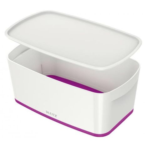 Úložný box s víkem Leitz MyBox, velikost S bílá/purpurová