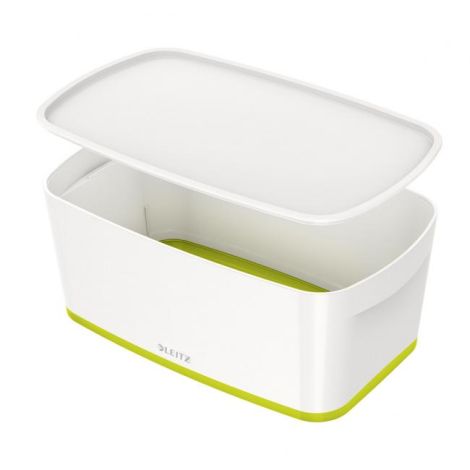 Úložný box s víkem Leitz MyBox, velikost S bílá/zelená