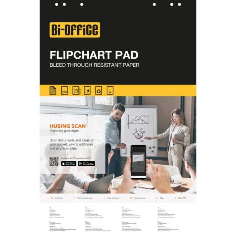 Blok papíru Bi-Office čtverečkovaný 20 listů 5ks