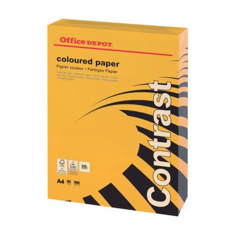 Barevný papír Office Depot A4, intenz. oranžová,80 g/m2
