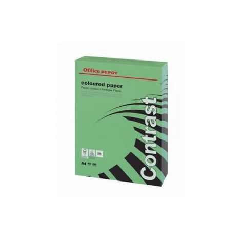 Barevný papír Office Depot Contrast A4 intenzivní zelená 160g 250 listů