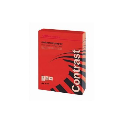 Barevný papír Office Depot Contrast intenzivní červená A4 160g