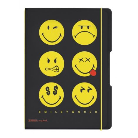 Sešit Herlitz my.book Flex Smiley World Black A5 40listů čtverečkovaný PP