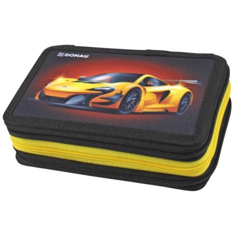 Penál Donau 3 zipový plný Sportovní auto