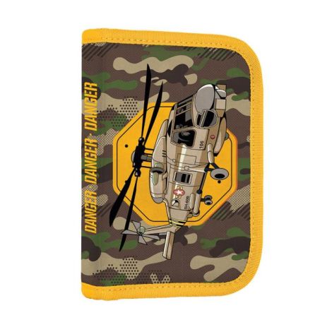 Penál Karton PP 1 zipový prázdný 2-klopý Helikoptéra