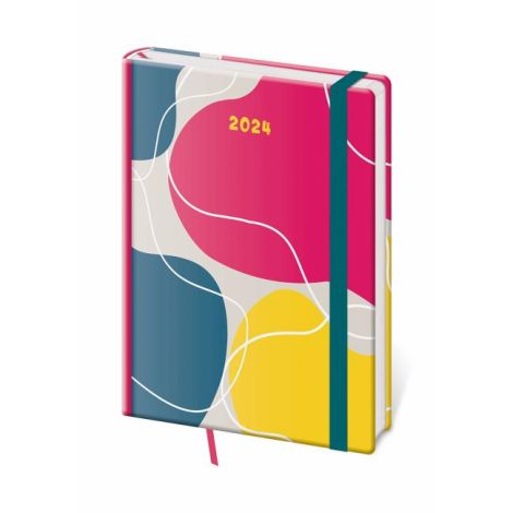 Diář Vario týdenní A5 14,3x20,5cm s gumičkou Joy 2024