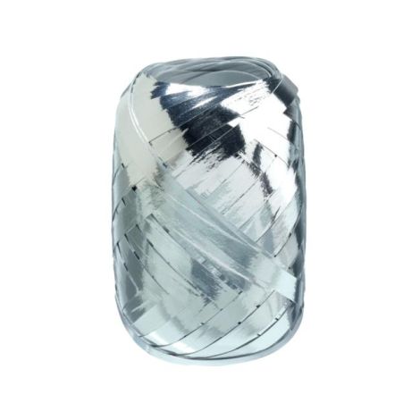 Vánoční dárková stuha metalická stříbrná 5mm x 20m