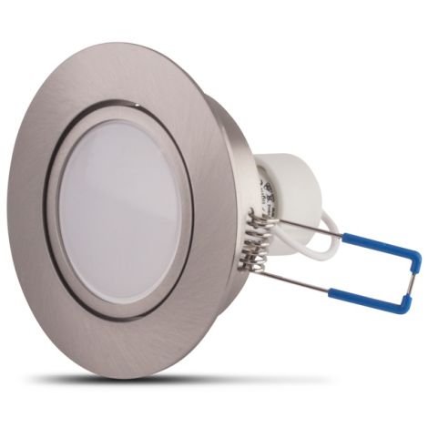 Kulatý kovový rámeček + LED žárovka GU10, 5W, 230V, 3000K, bílá teplá + zásuvka GU10