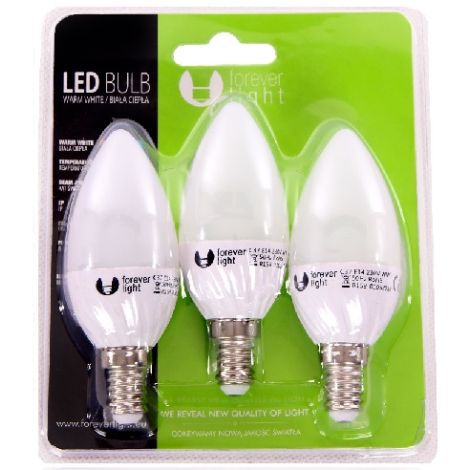 LED žárovka E14, SET 3x6,5W, 3000K