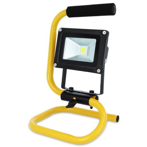 LED reflektor 10W + stojan, 6000K, bílá studená