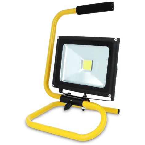 LED reflektor 20W + stojan, 6000K, bílá studená