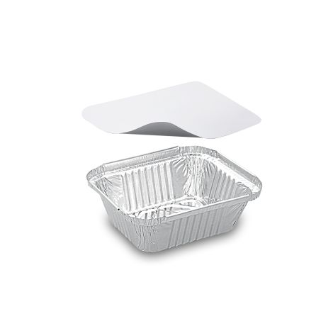 Miska (ALU) hranatá 149 x 123 x 47 mm 470ml + víčko [5 sad]