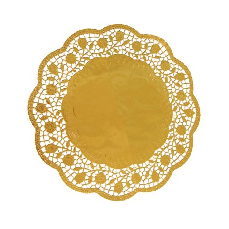 Dekorační krajka (PAP/ALU) kulatá zlatá Ø32cm [4 ks]