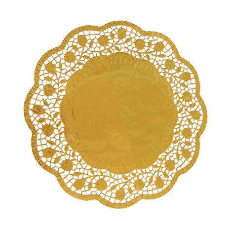 Dekorační krajka (PAP/ALU) kulatá zlatá Ø36cm [4 ks]