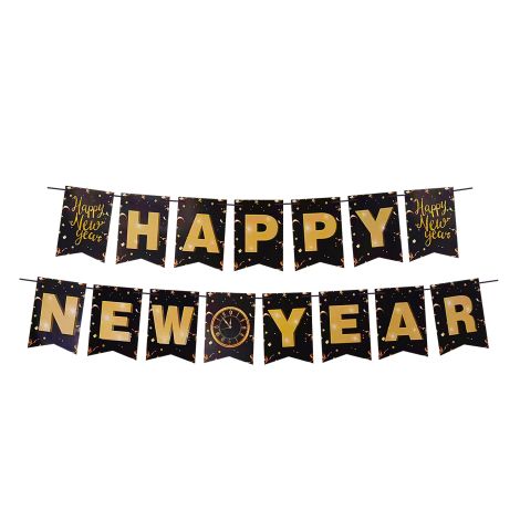 Papírová girlanda sada "HAPPY NEW YEAR" 16 x 20 cm písmena + 5m šňůrka [1 sada]