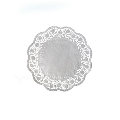 Dekorační krajka (PAP) kulatá bílá Ø18cm [100 ks]