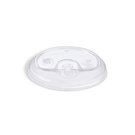 Víčko s otvorem pro pití (rPET) průhledné pro sklenici Ø90mm [100 ks]
