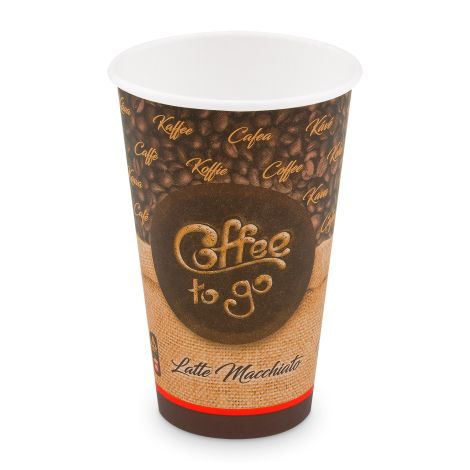 Papírový pohár (PAP/PE) "Coffee to go" Ø90mm 510ml `0,4L/16oz/XL` [50 ks]