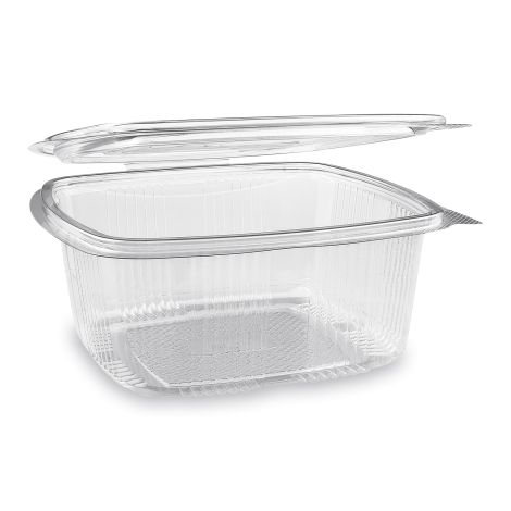 Miska (rPET) s víčkem hranatá průhledná 1500ml [50 ks]