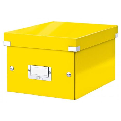 Malá krabice Click &amp; Store metalická žlutá