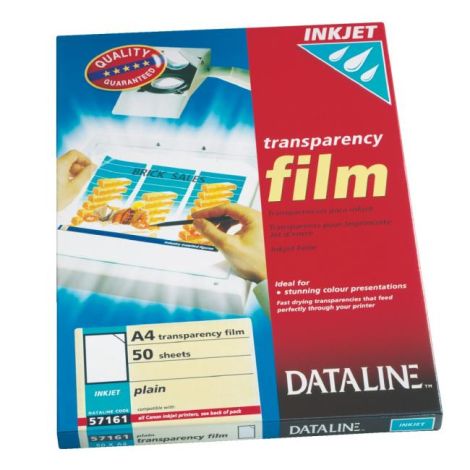 Fólie pro zpětnou projekci Dataline pro inkoustové tiskárny s ustřiženým rohem 50 ks