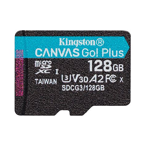 Kingston Canvas Go Plus A2/micro SDXC/128GB/170MBps/UHS-I U3 / Class 10 SDCG3/128GBSP